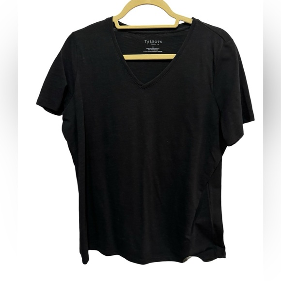 Talbots - Black Vneck Classic Tee - Size X  (Reg size XL) - Picture 1 of 3